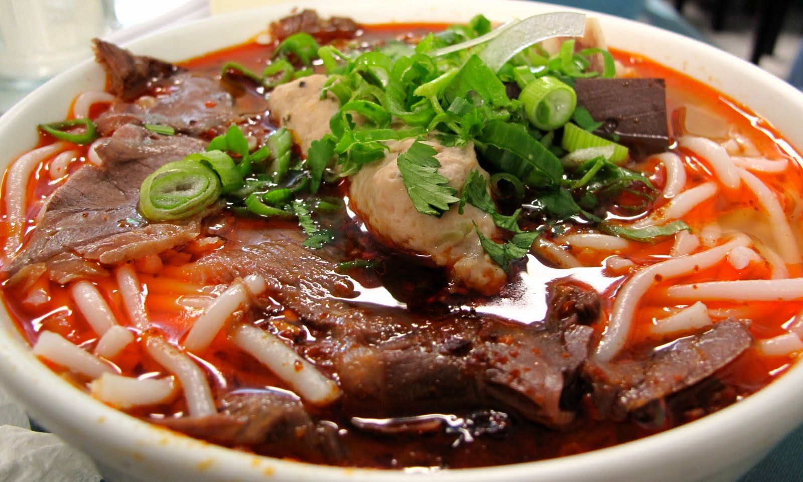 Bún bò Huế: spicy beef noodle soup with lemongrass