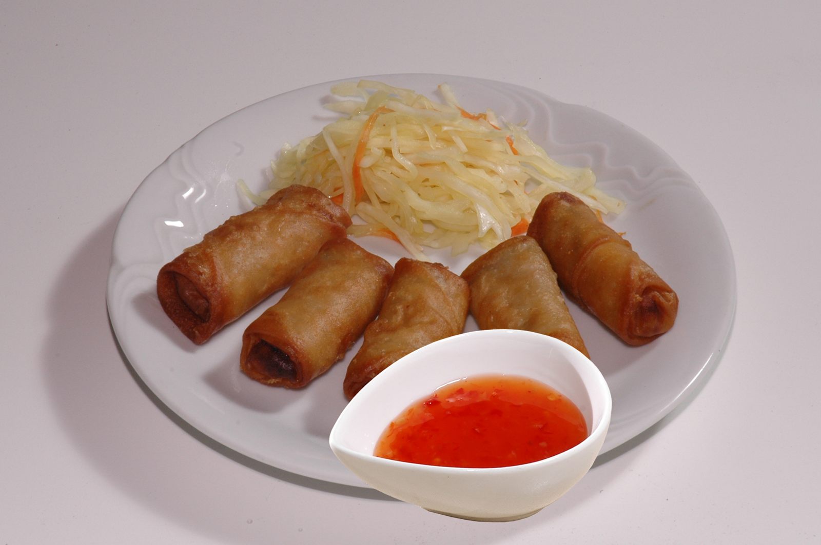 Fried nem rolls with sweet chilli sauce